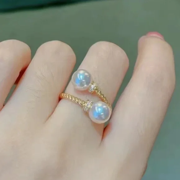 Silver Twist Pearl Ring - Picture 6 of 11